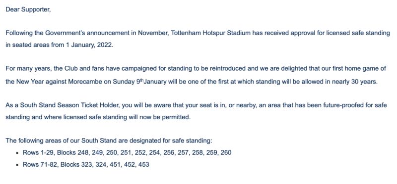 Tottenham Hotspur (A) ticket details - News - Morecambe