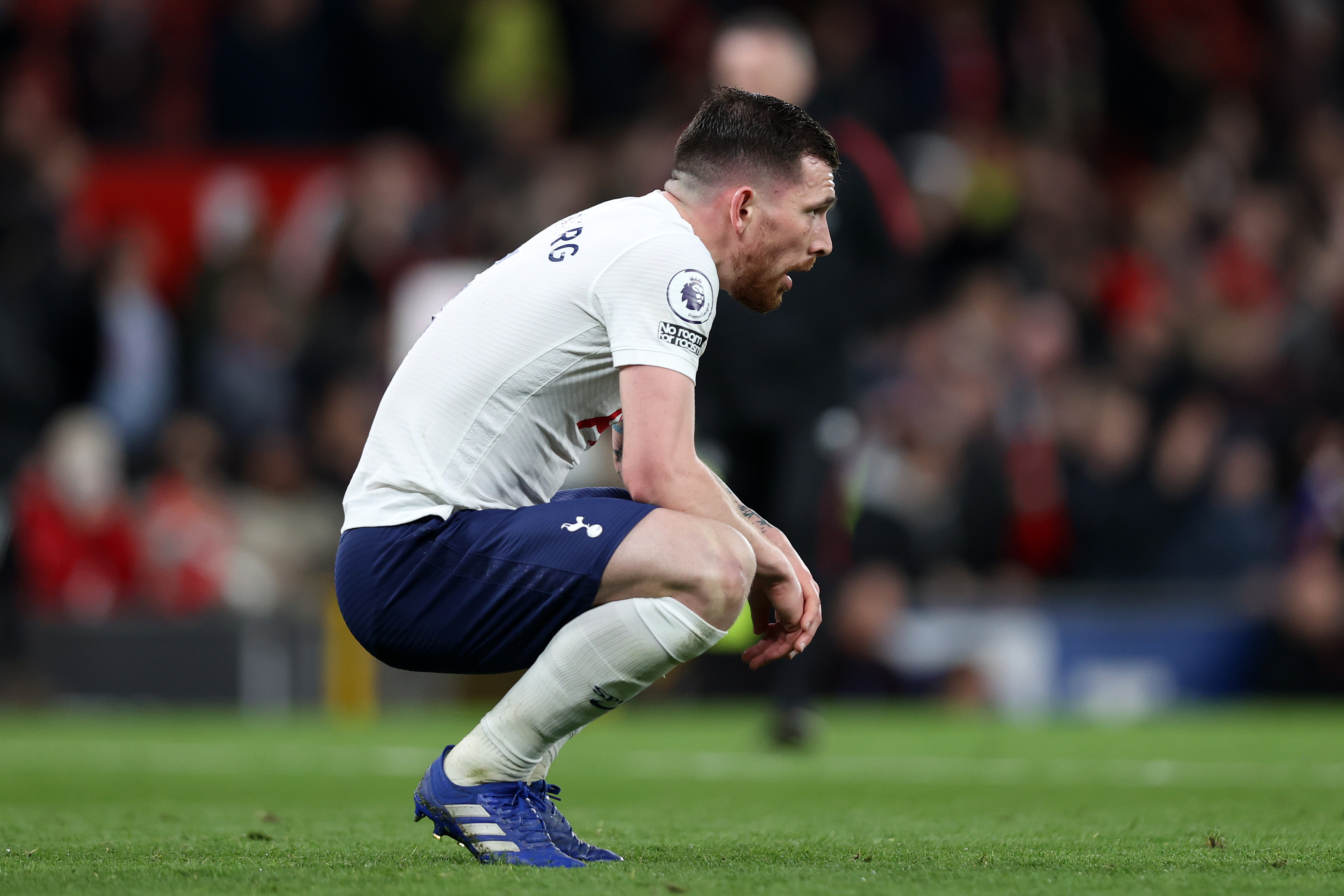 Pierre-Emile Hojbjerg is unhappy with Tottenham manager Ange Postecoglou
