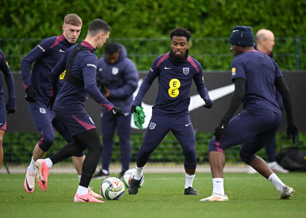 Angel Gomes in training for England
