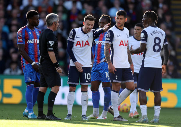 James Maddison and Cristian Romero in action against Crystal Palace