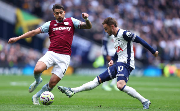 Lucas Paqueta of West Ham United in action