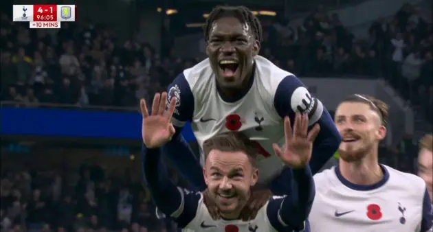 James Maddison scores free-kick for Tottenham