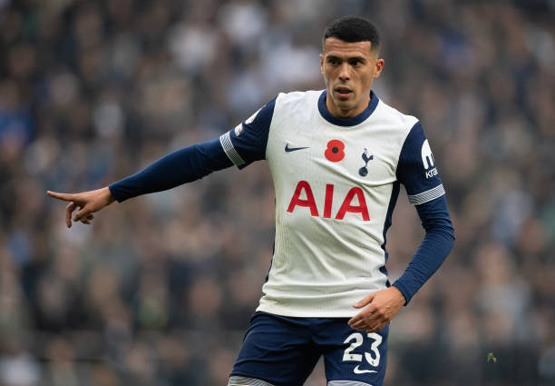 Pedro Porro of Tottenham in action