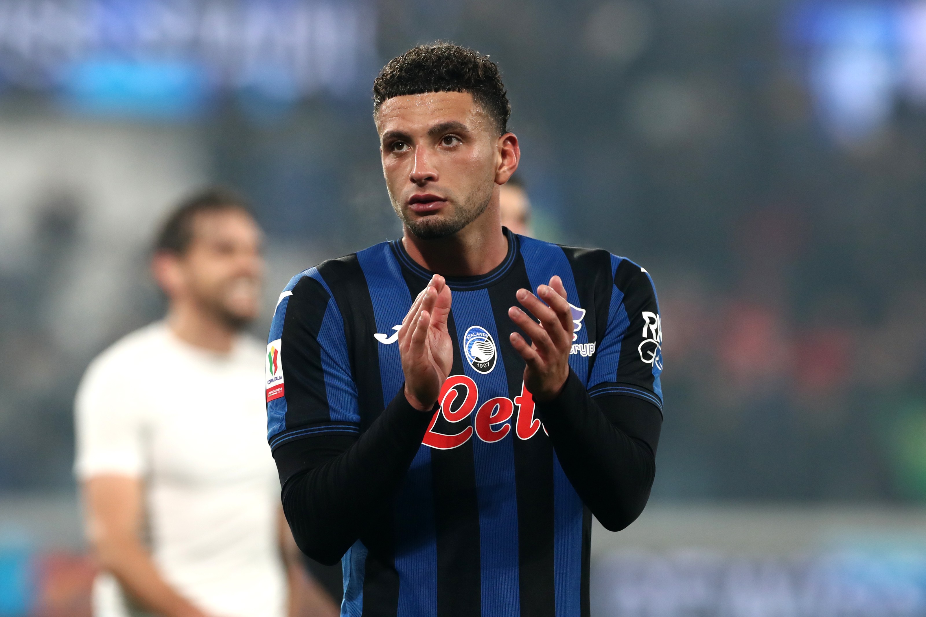 Ben Godfrey of Atalanta acknowledges the fans after the match