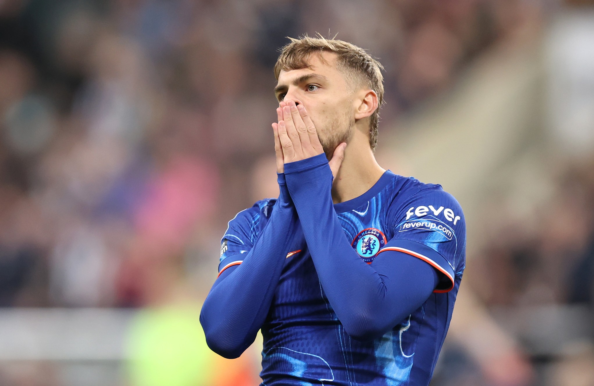 Kiernan Dewsbury-Hall of Chelsea reacts during a Carabao Cup match