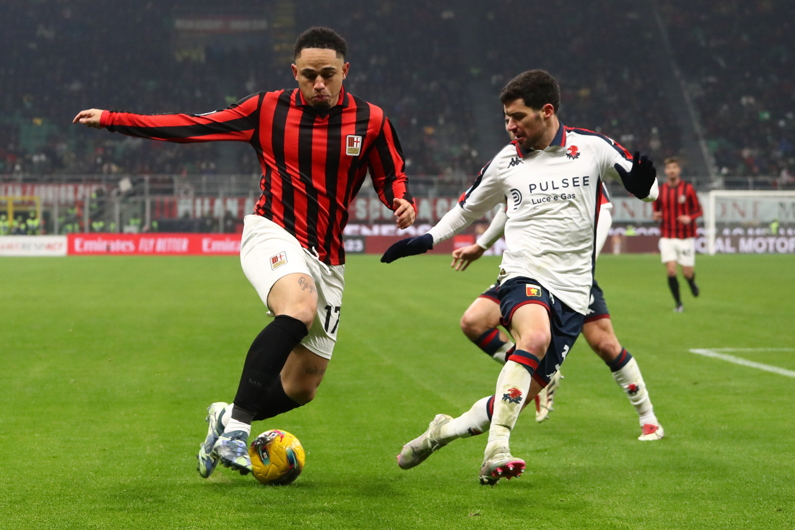 Noah Okafor of AC Milan runs with the ball