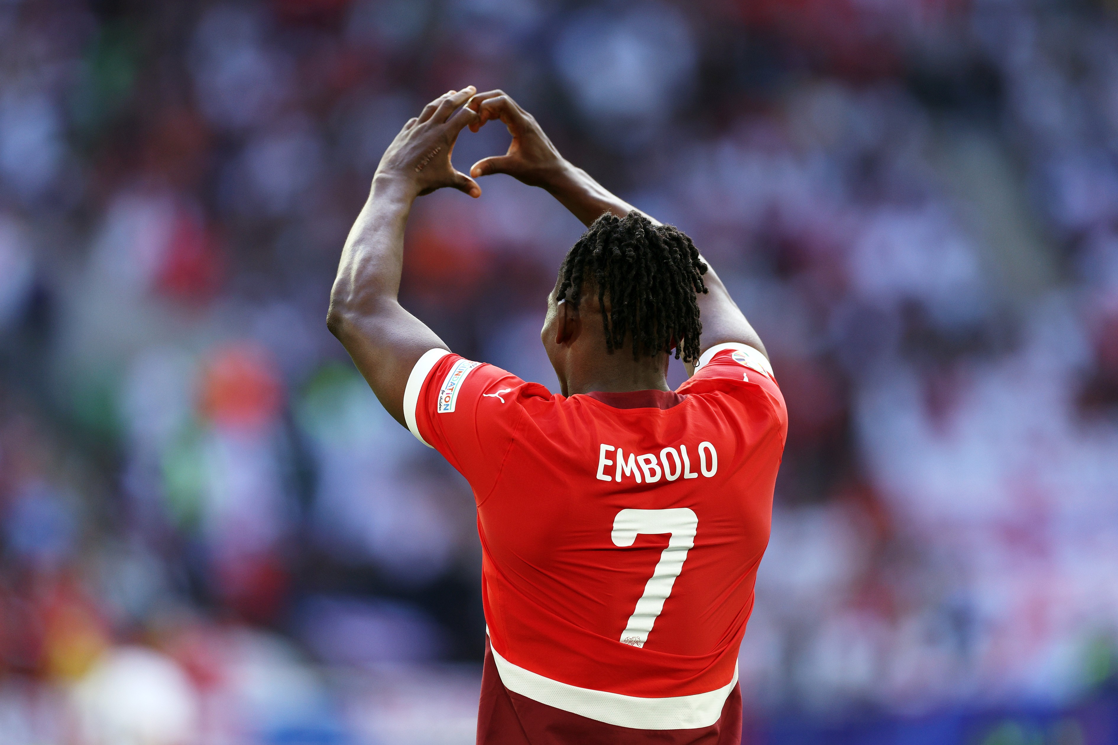 Breel Embolo celebrates a goal