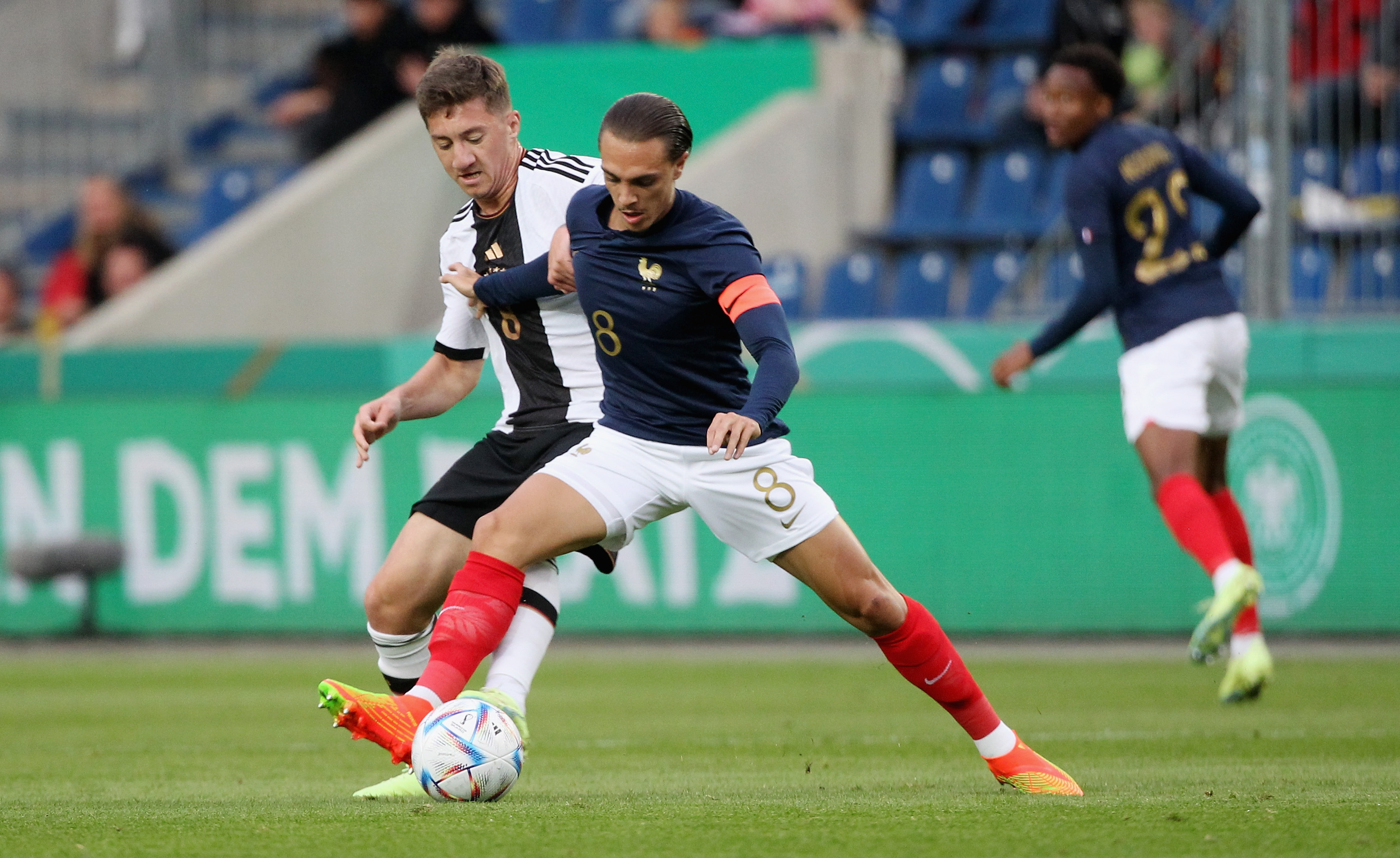 Maxence Caqueret of France during an International Friendly