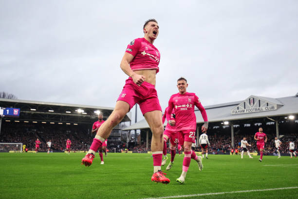 Liam Delap in actino for Ipswich Town