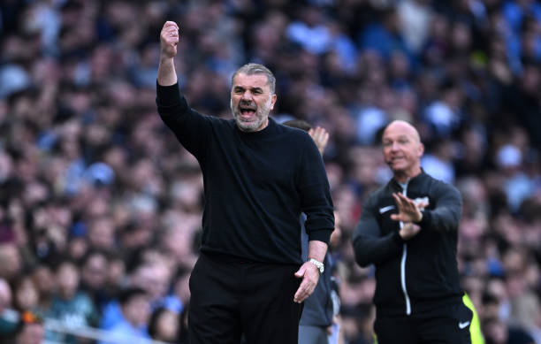 Tottenham manager Ange Postecoglou on the sidelines