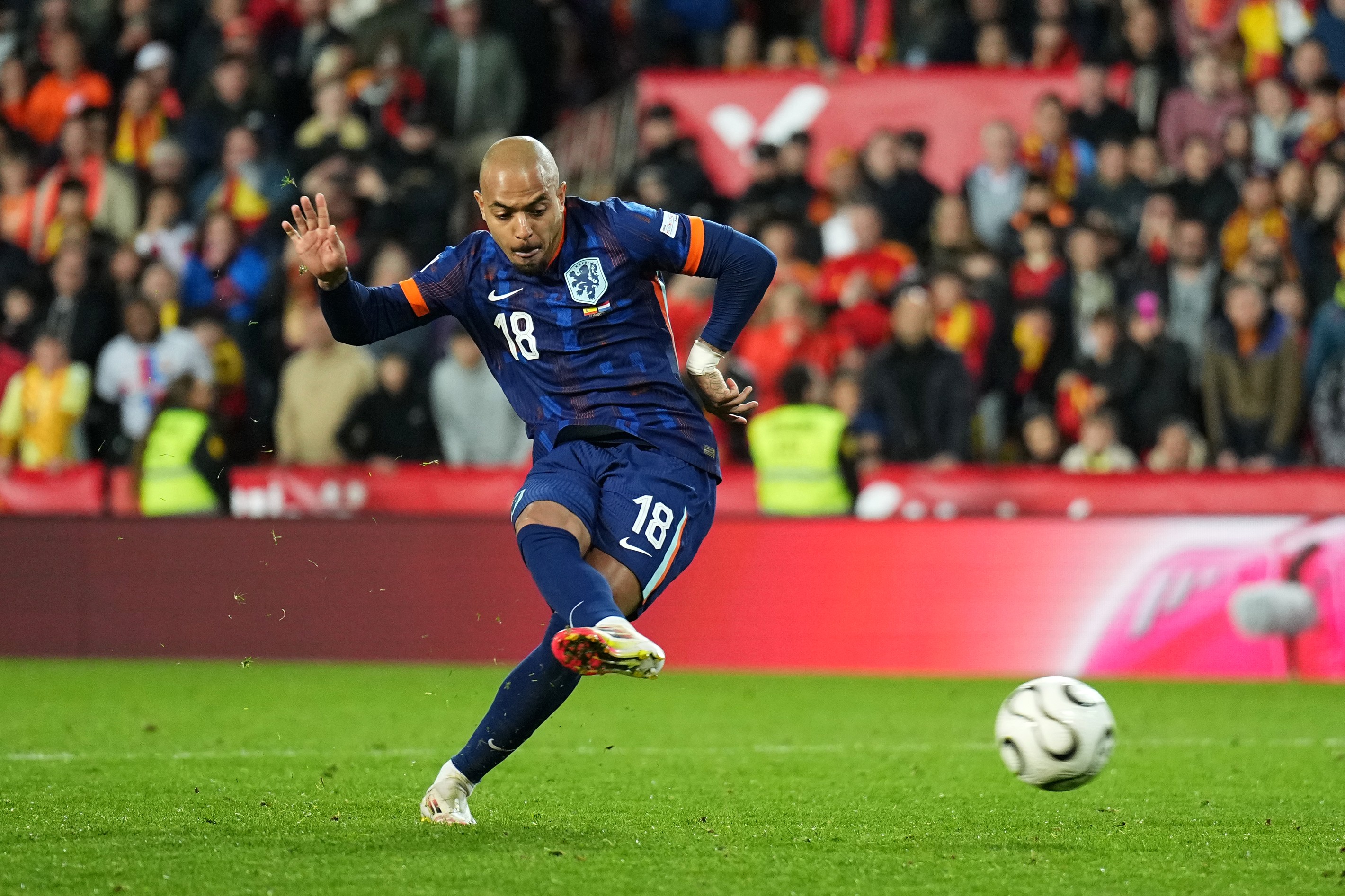 Donyell Malen of Netherlands during the UEFA Nations League Quarterfinals against Spain
