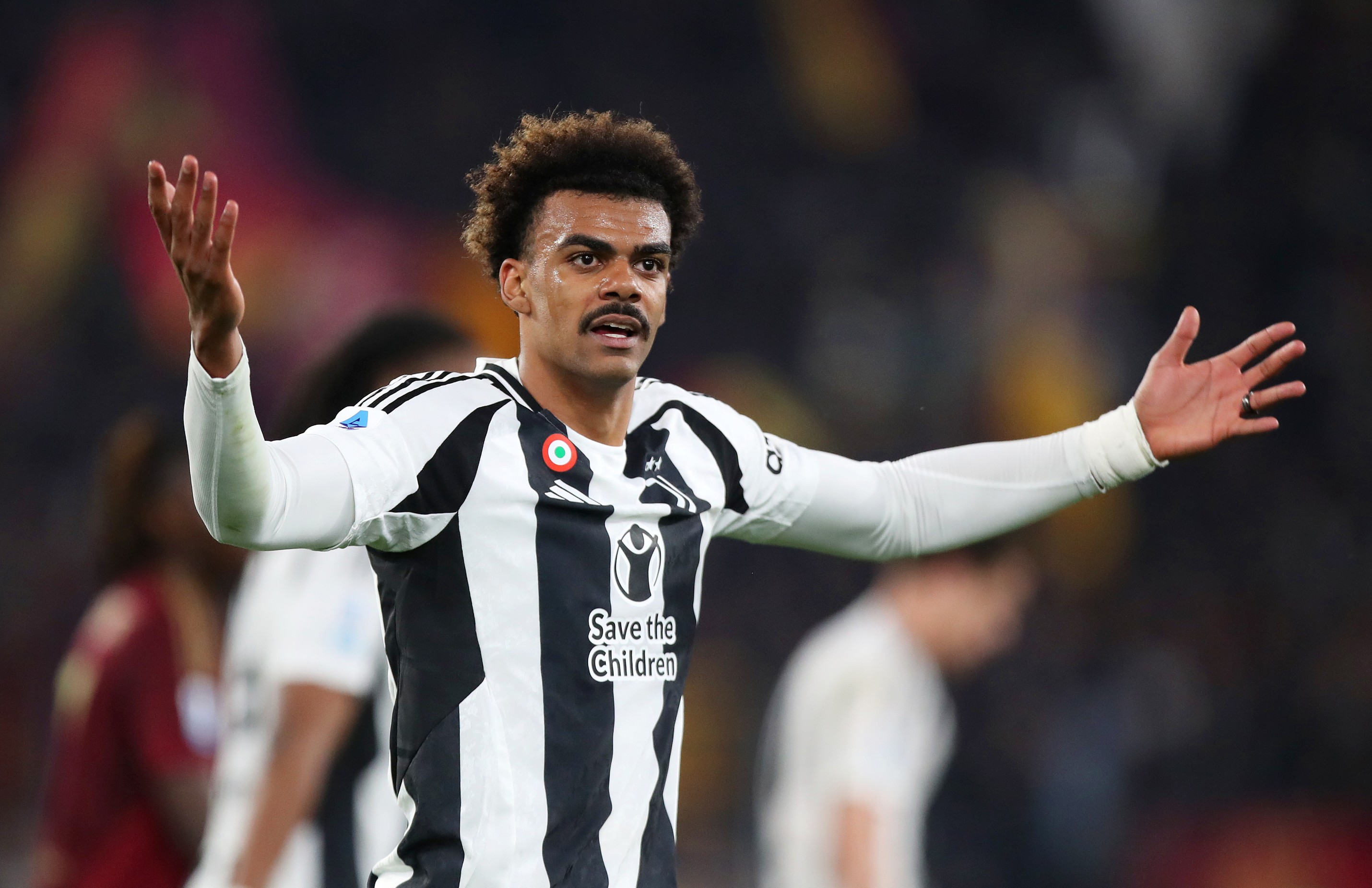 Renato Veiga of Juventus reacts during the Serie A match against AS Roma