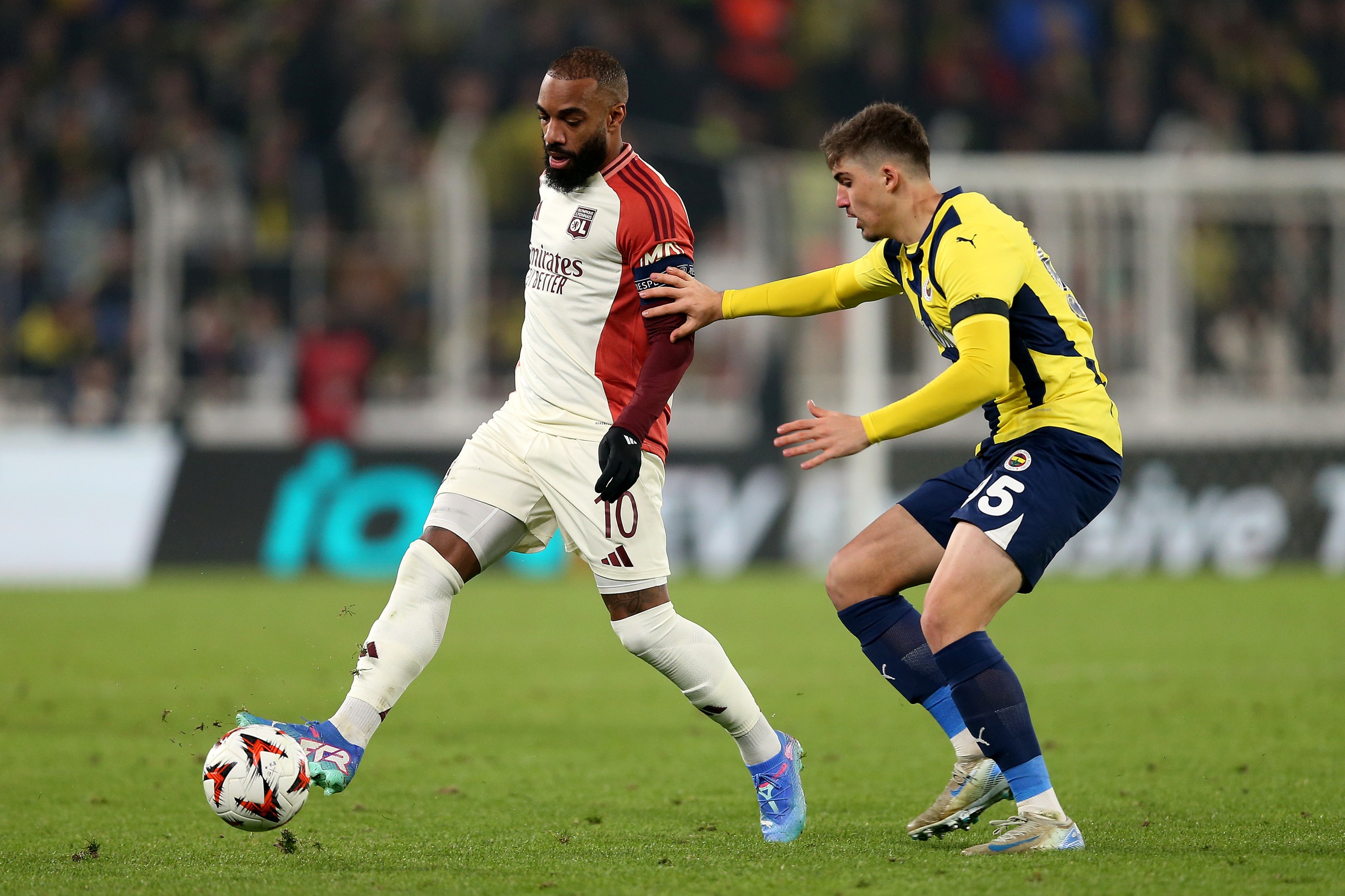 Yusuf Akcicek of Fenerbahce during the UEFA Europa League 2024/25 League match against Olympique Lyonnais