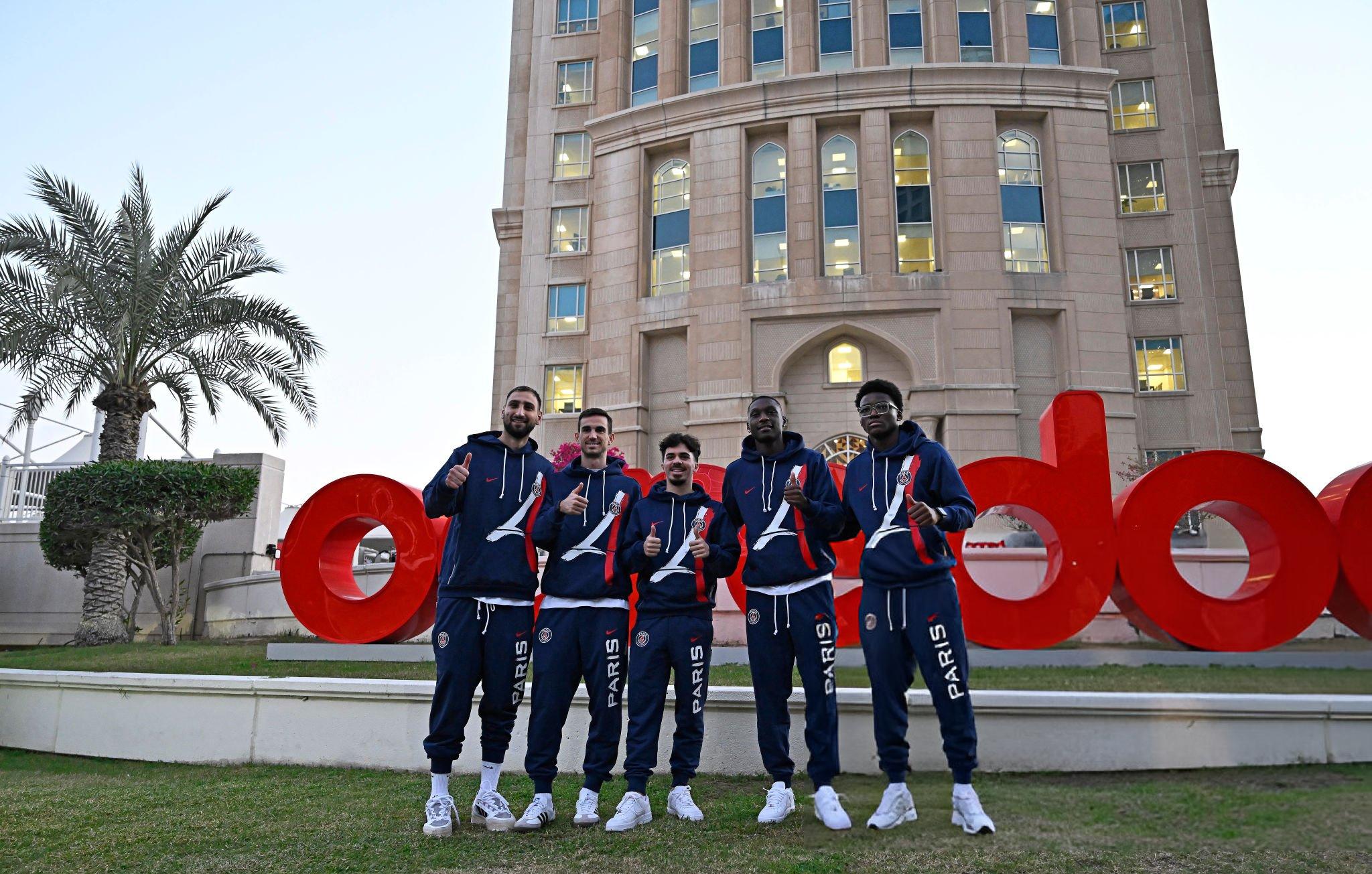 (L-R) Gianluigi Donnarumma, Fabian Ruiz, Vitinha, Randal Kolo Muani and Axel Tape of Paris Saint-Germain (Photo by Aurelien Meunier – PSG/PSG via Getty Images)