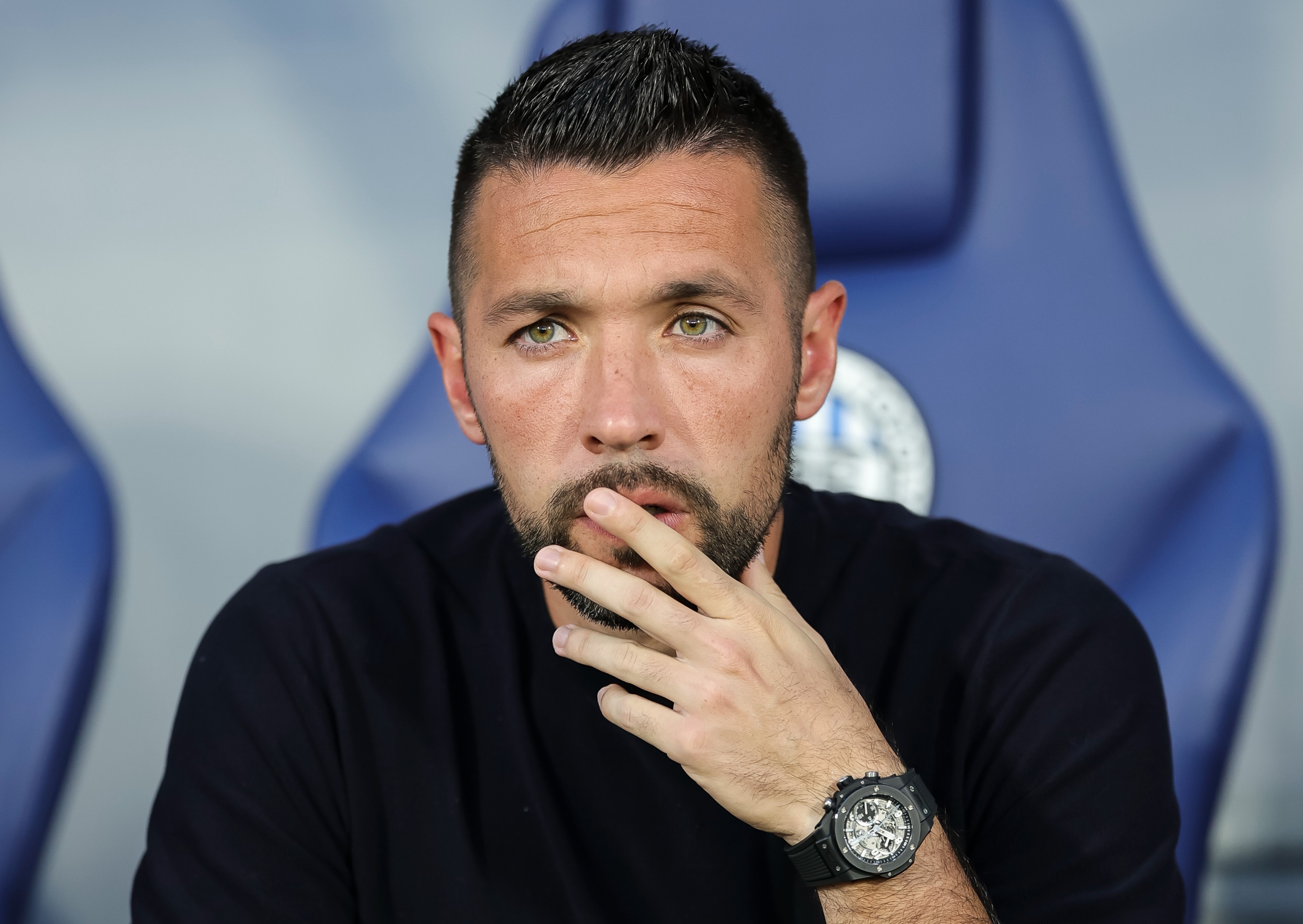Ajax Head coach Francesco Farioli looks on during the UEFA Europa League