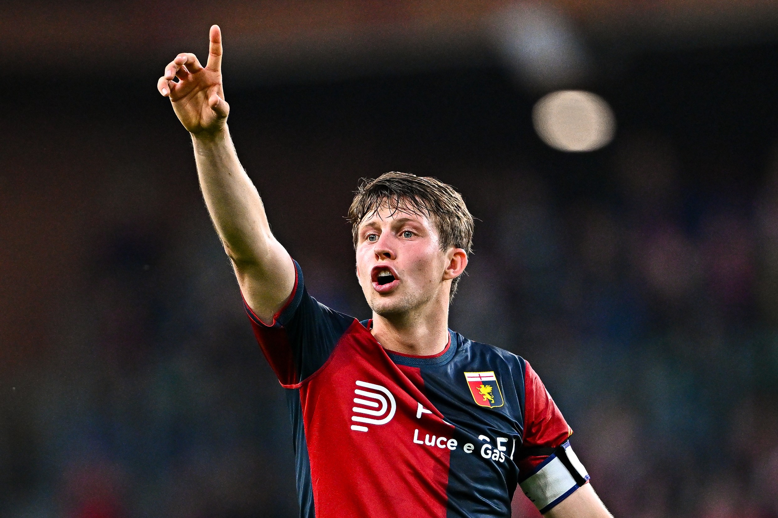 Morten Frendrup of Genoa reacts during a Serie A match