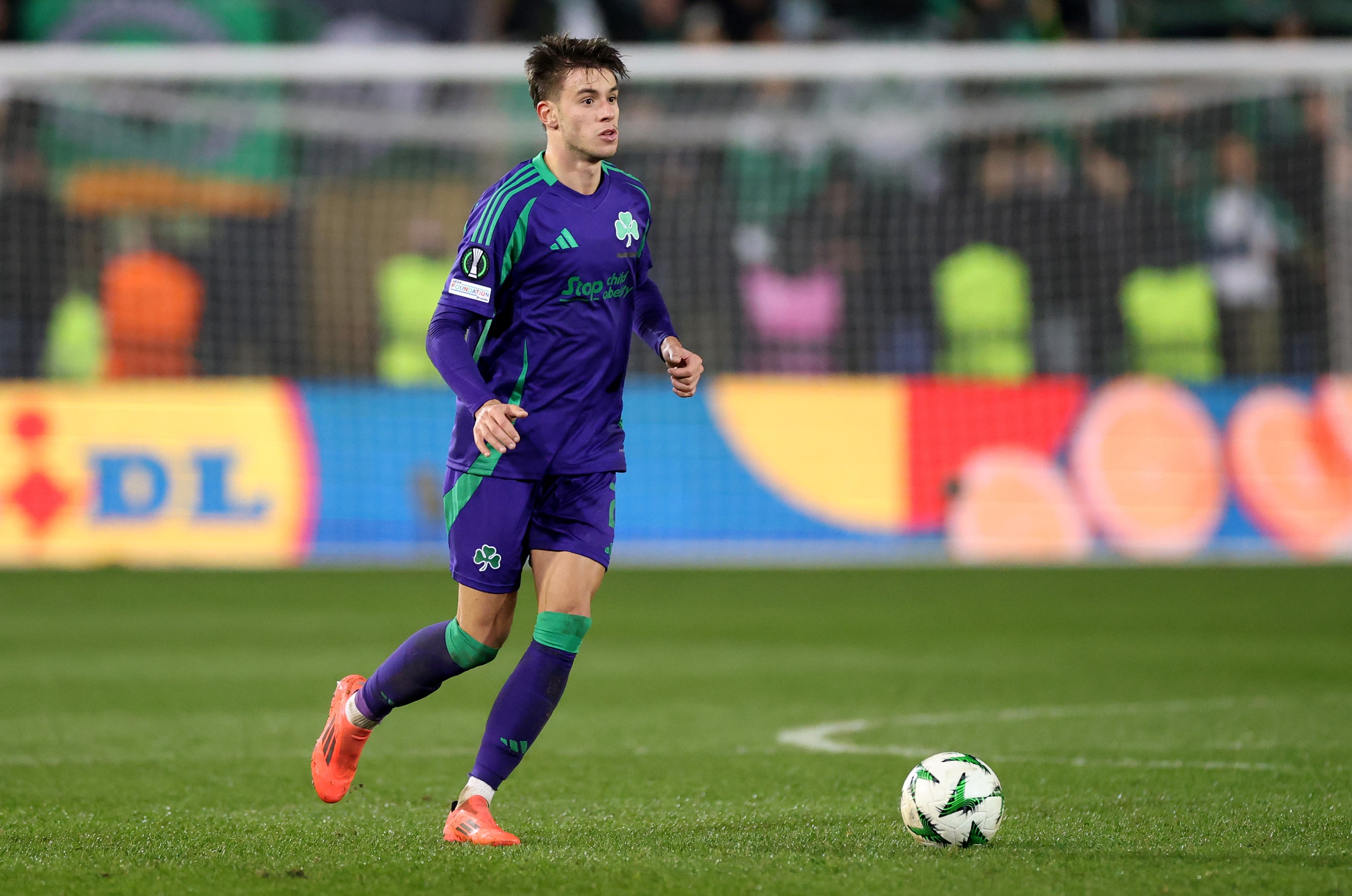 Panathinaikos defender Georgios Vagiannidis during a UEFA Conference League clash