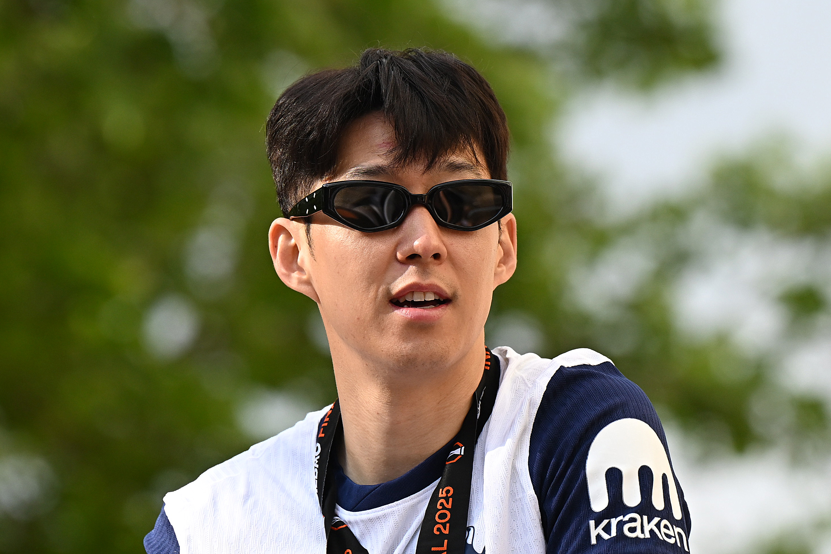 Son Heung-min of Tottenham looks on