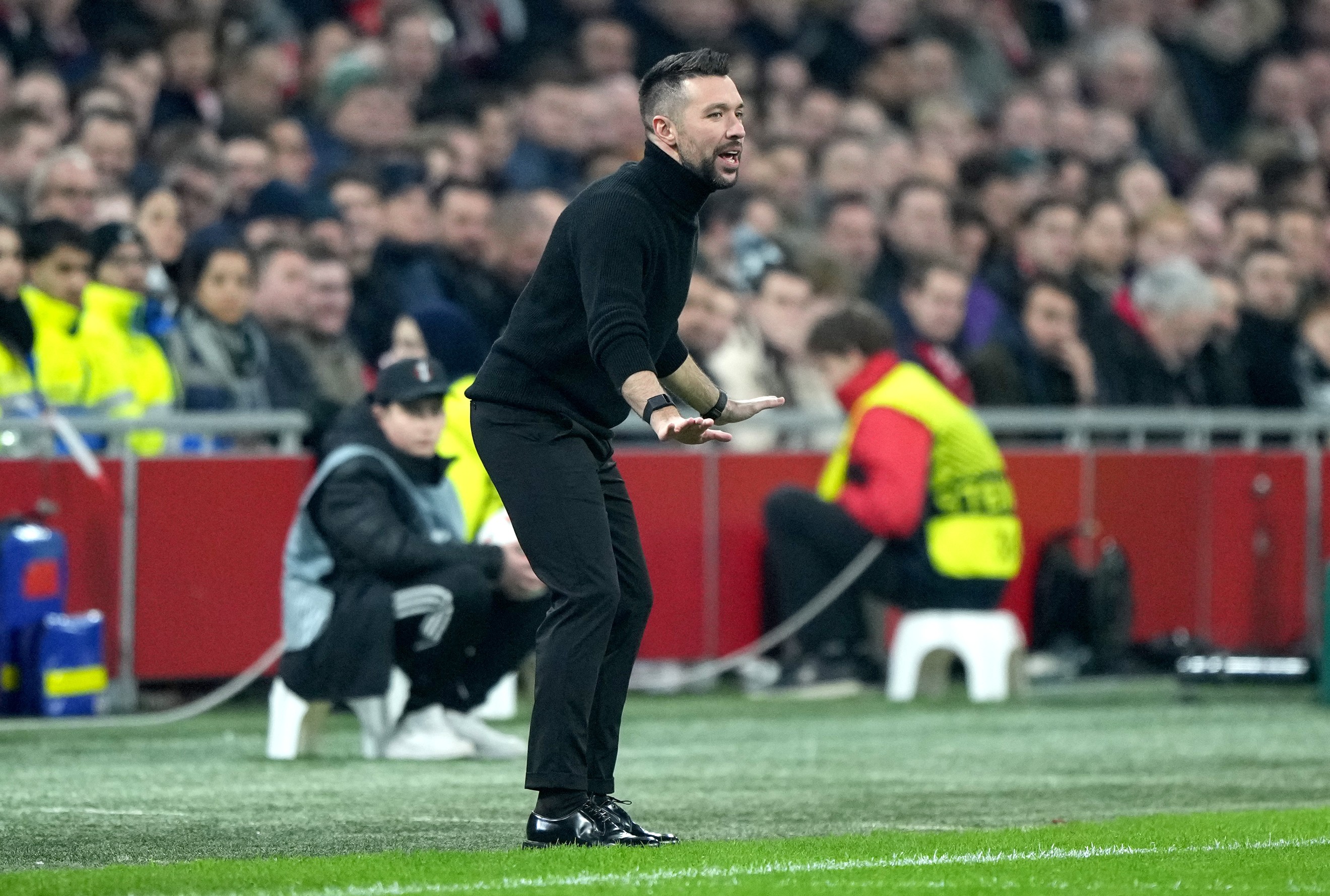 Head Coach Francesco Farioli of Ajax gestures
