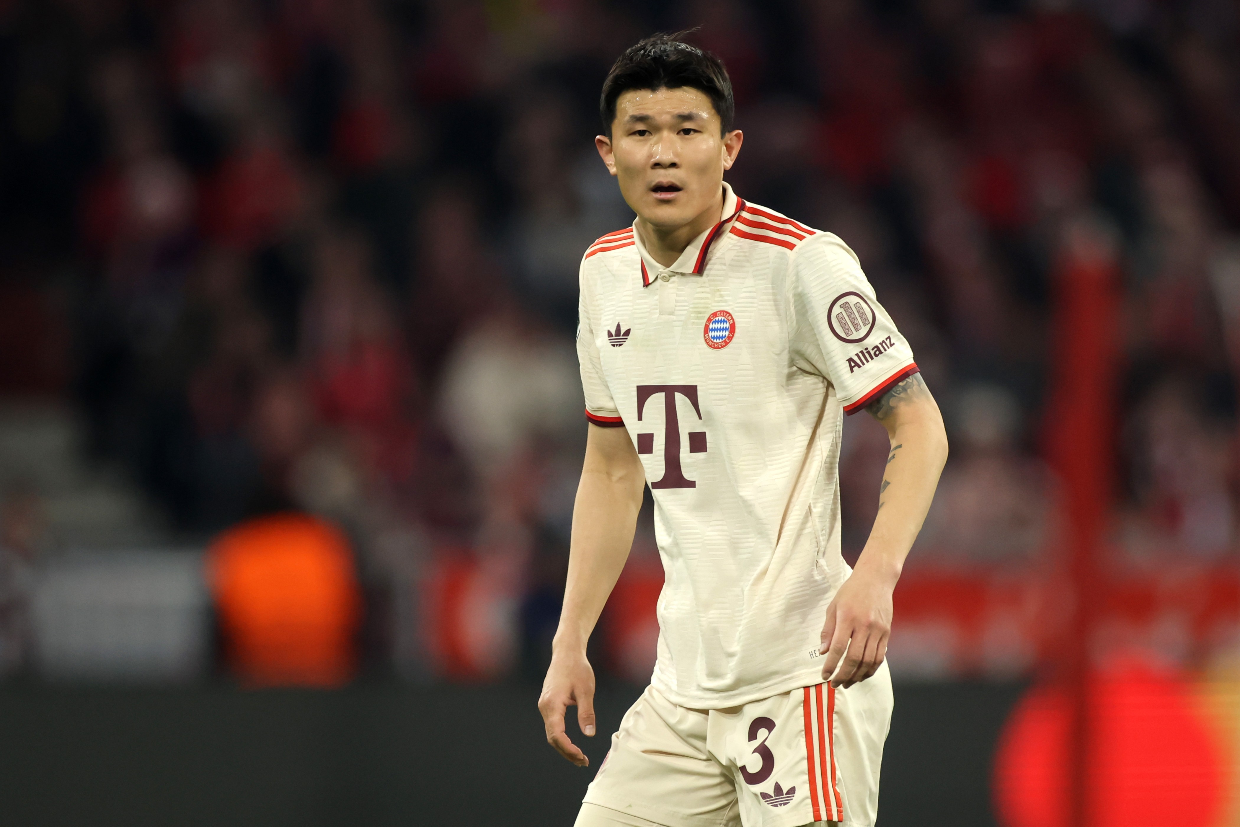 Kim Min-Jae of Bayern Munich reacts during a UEFA Champions League match