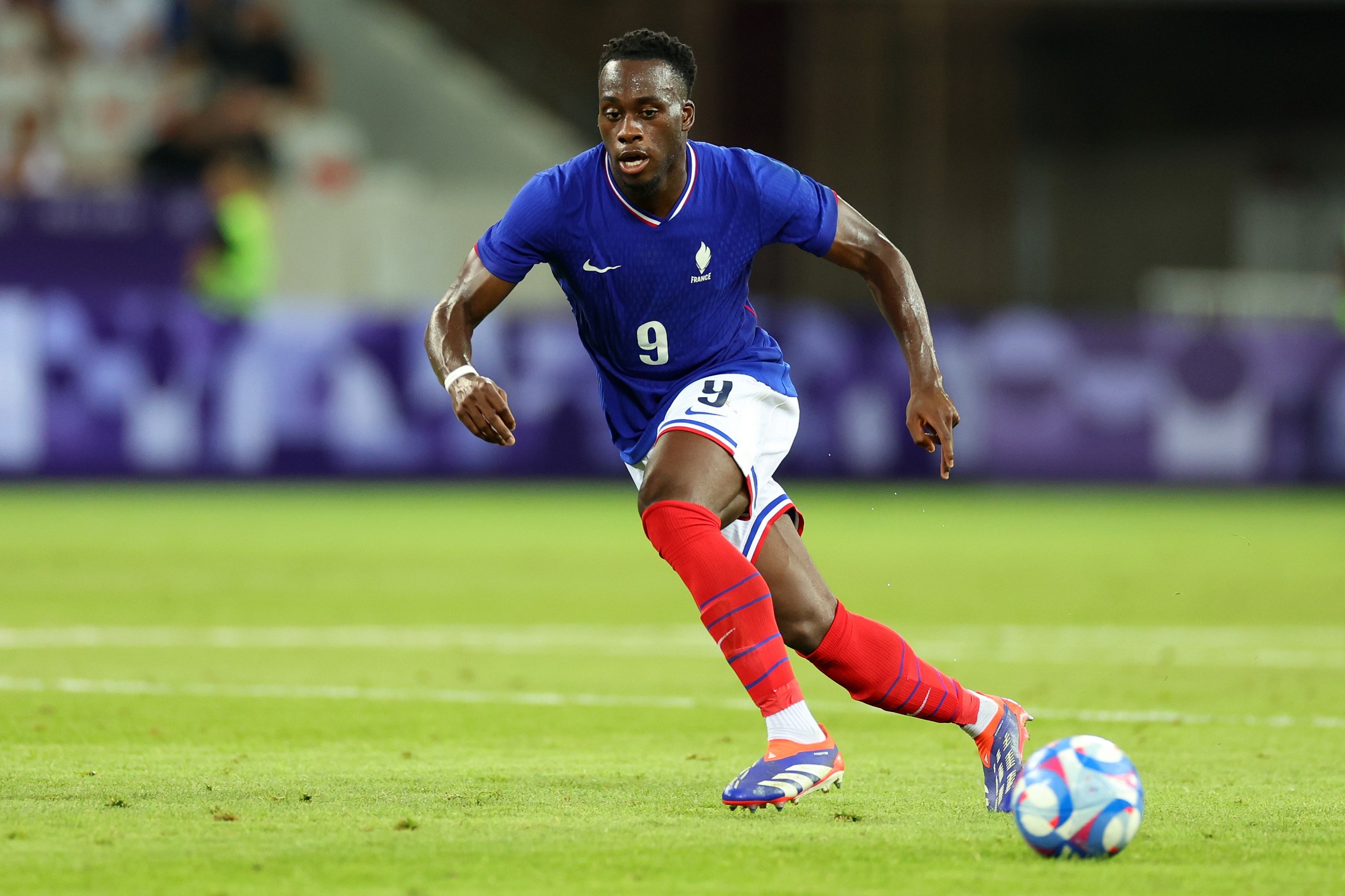 Arnaud Kalimuendo during the Men's group A match between France and Guinea