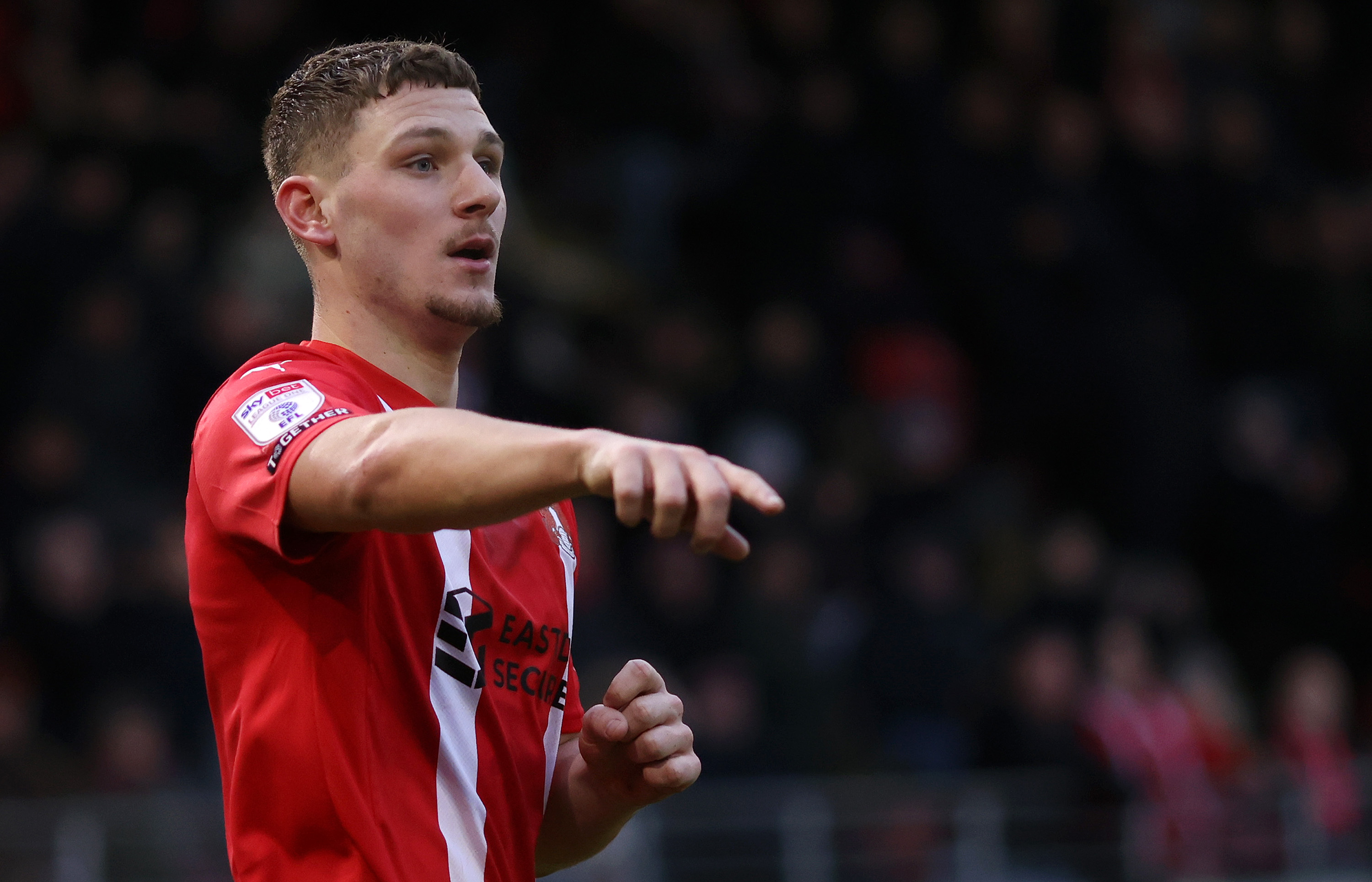 Jamie Donley of Leyton Orient reacts during a Sky Bet League One match