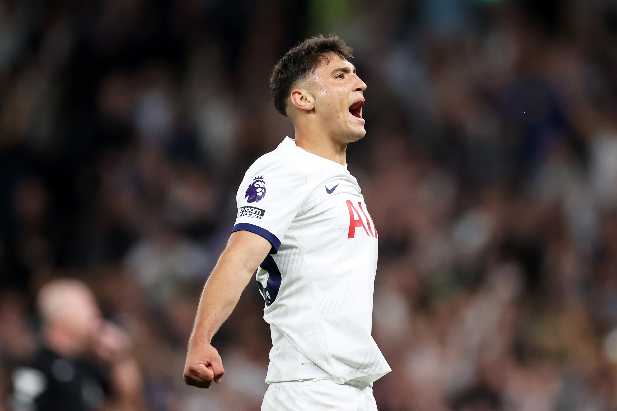 Alejo Veliz of Tottenham Hotspur celebrates following the team's victory