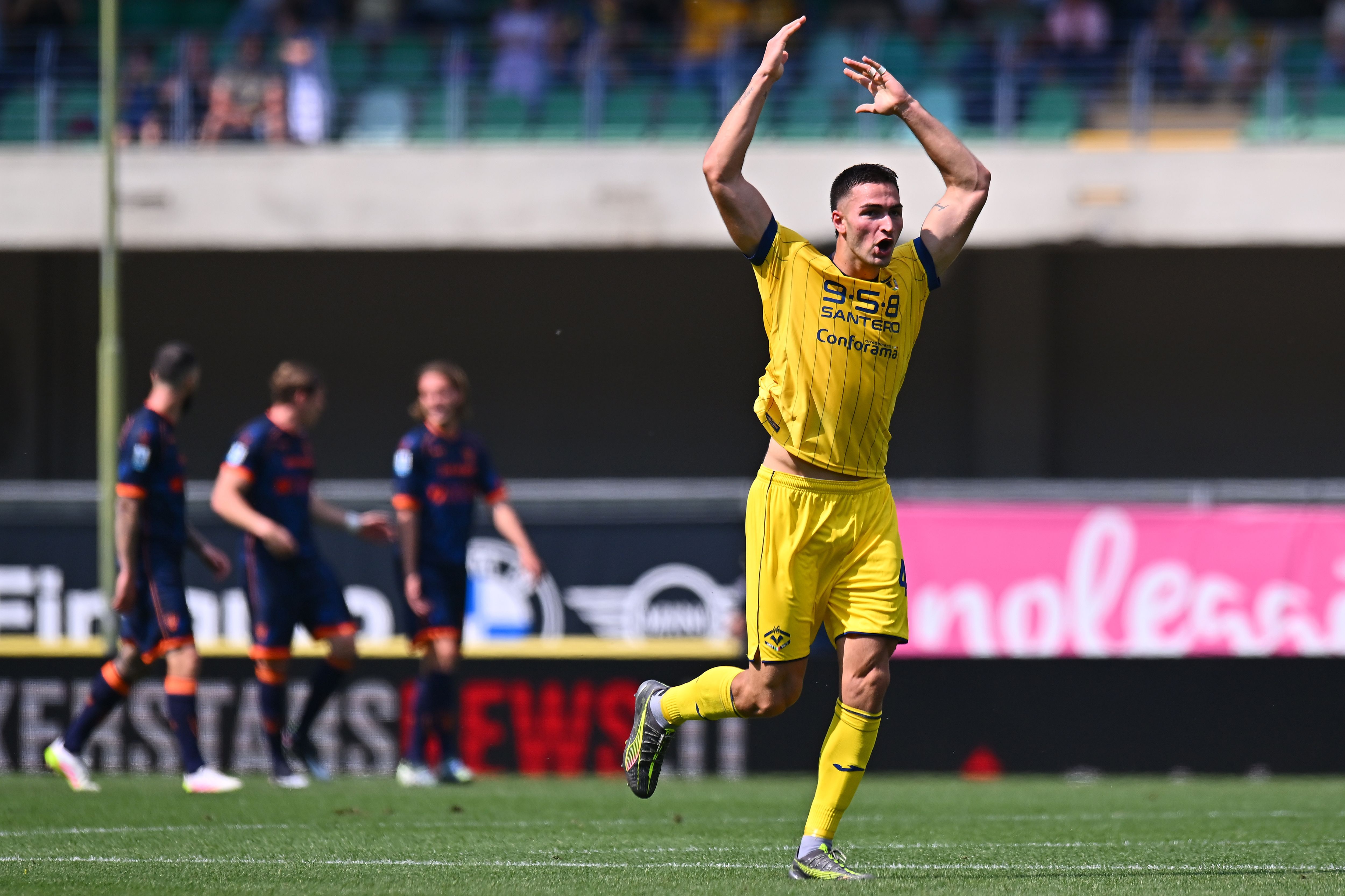 Diego Coppola of Hellas Verona celebrates after scoring a goal