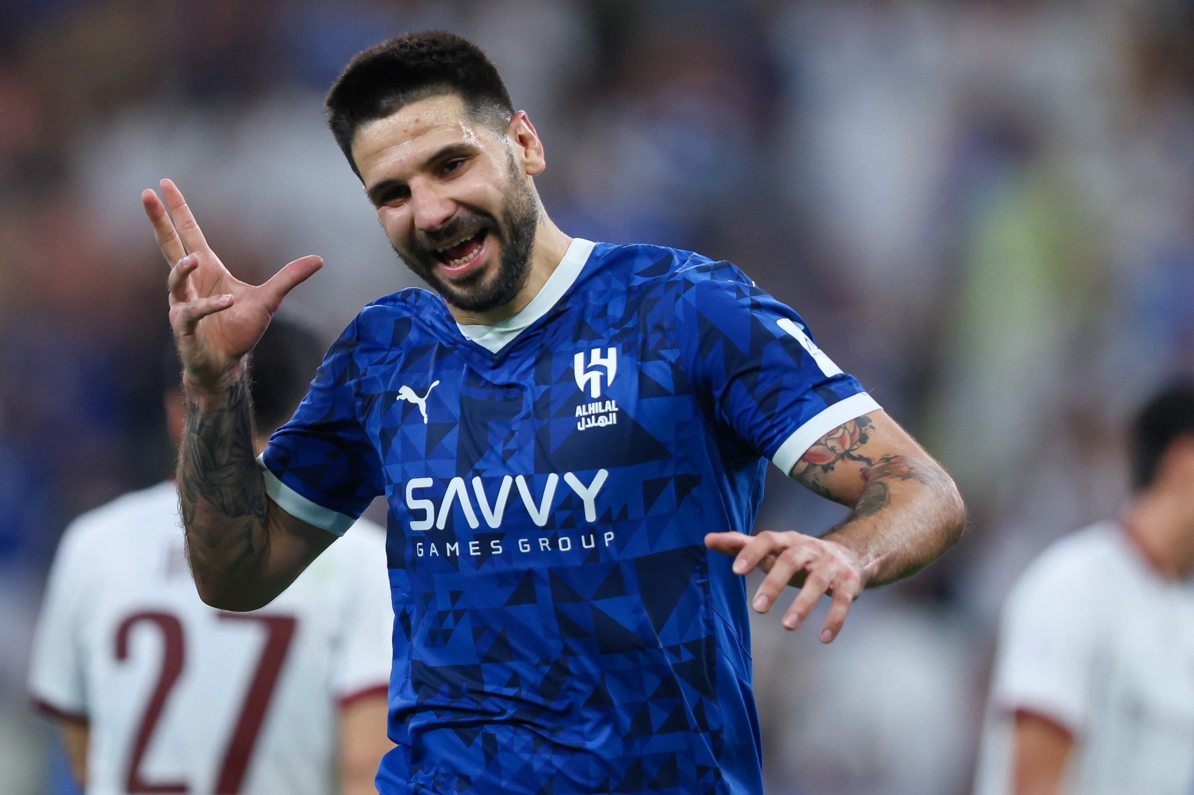 Aleksandar Mitrovic of Al Hilal celebrates after scoring