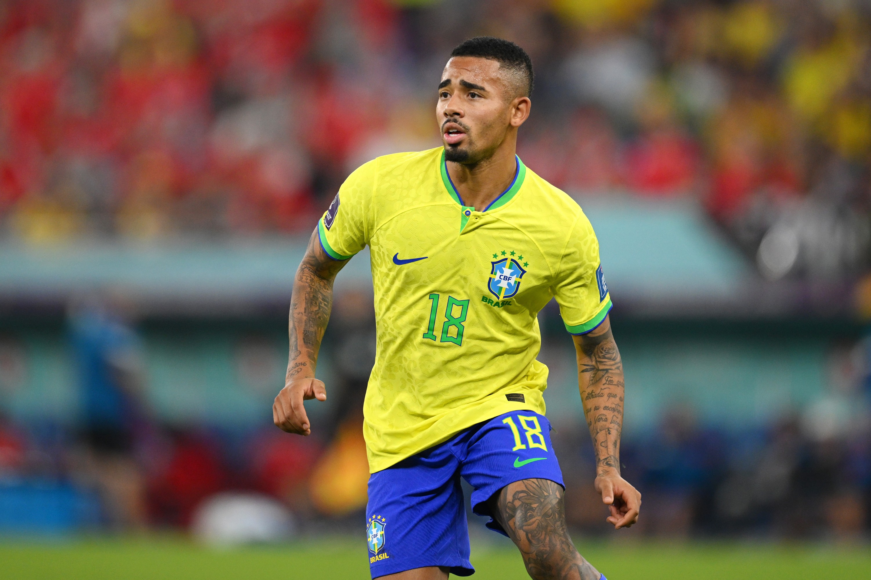 Gabriel Jesus of Brazil looks on during the FIFA World Cup Qatar 2022 Group G match