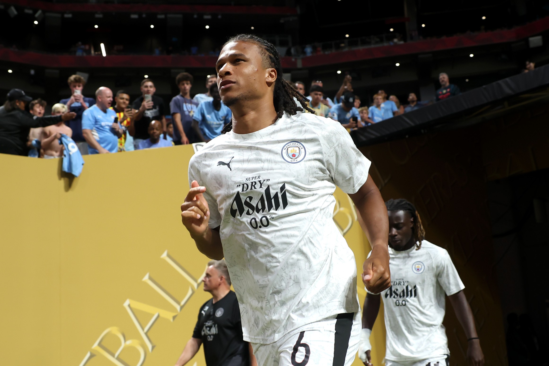 Nathan Ake #6 of Manchester City warms up prior to the FIFA Club World Cup 2025