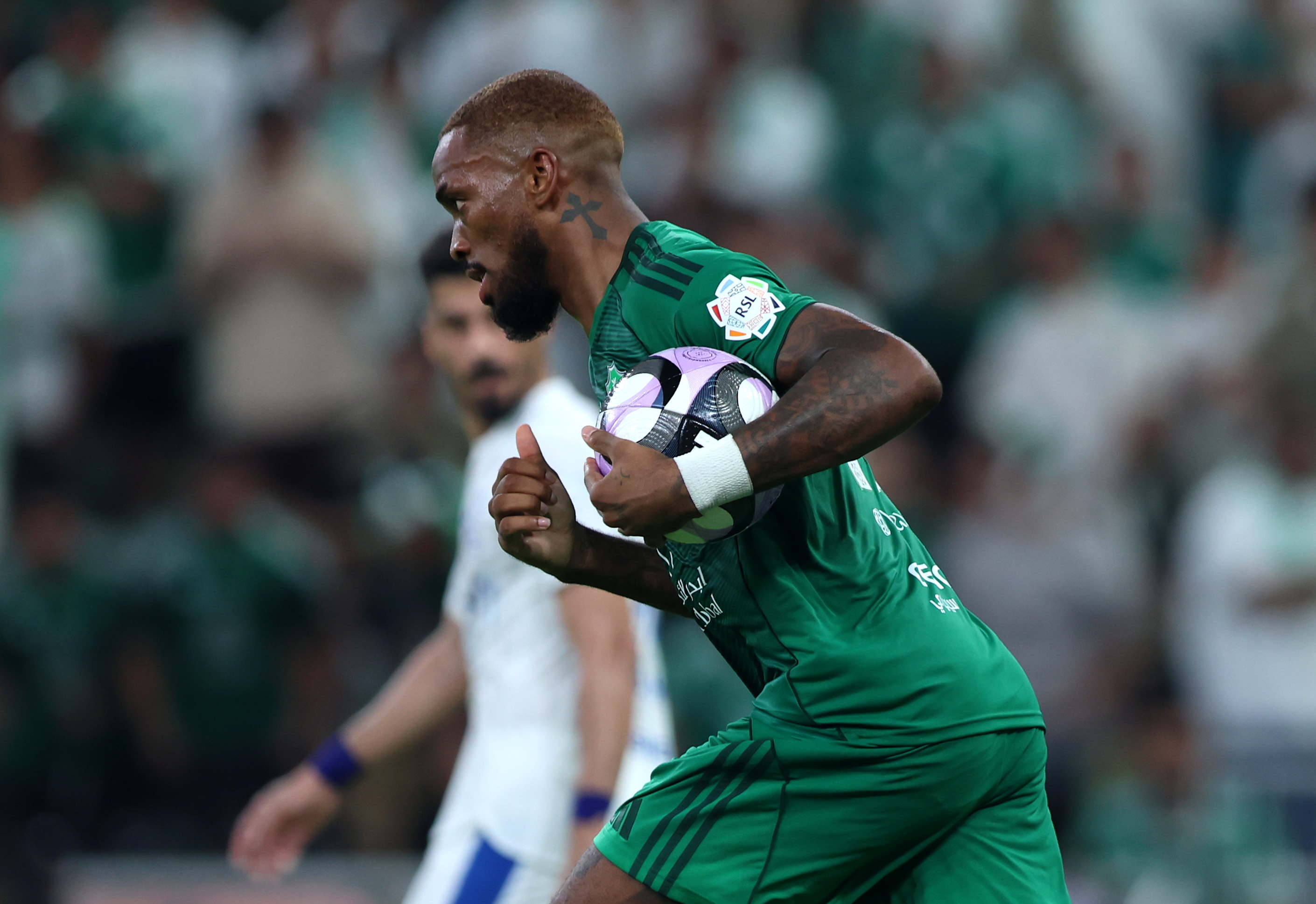 Ivan Toney of Al Ahli celebrates scoring