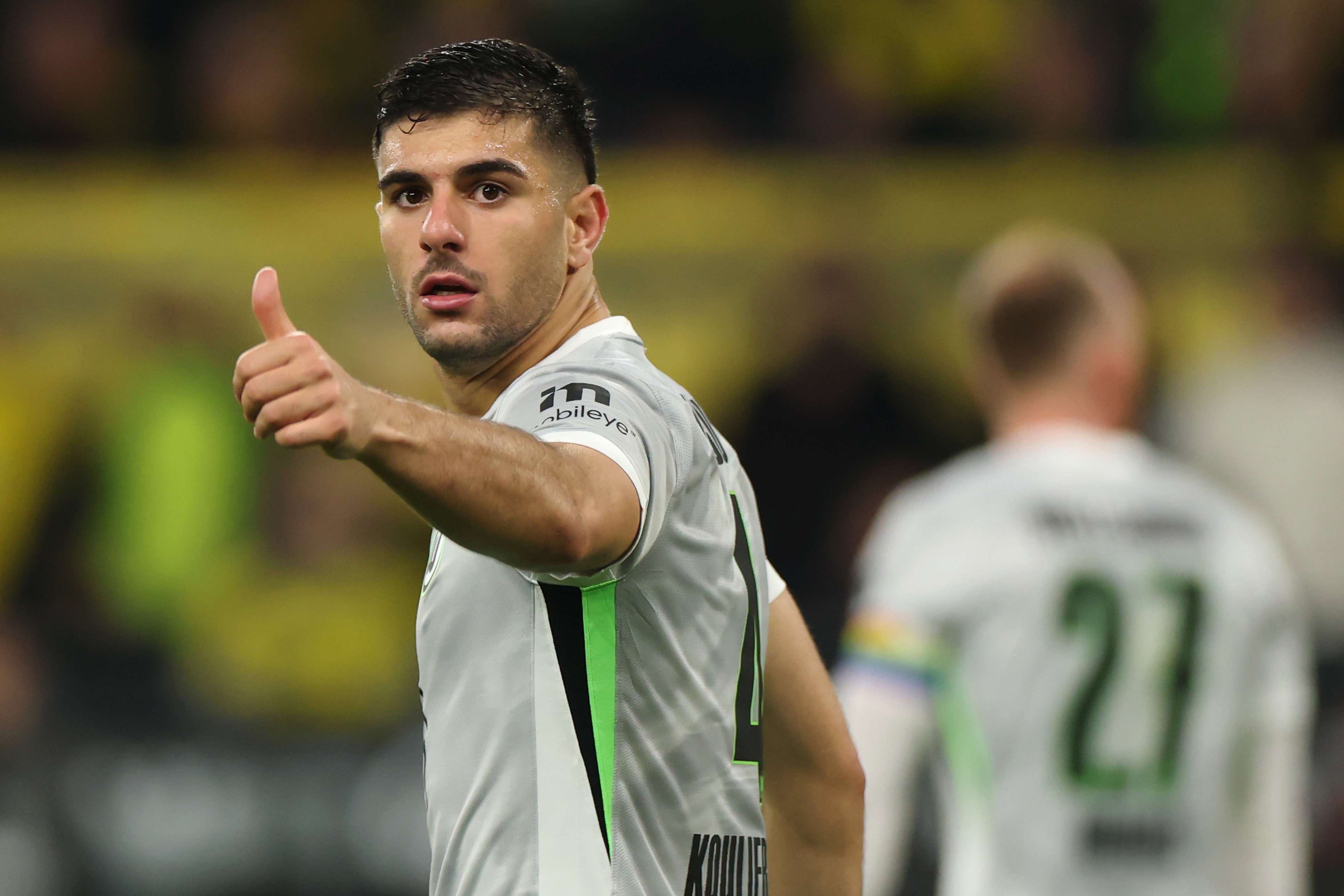 Konstantinos Koulierakis of Wolfsburg in action during the Bundesliga match
